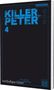 Text: "KILLER PETER 4" und "vorläufiges Cover". Dunkler Hintergrund mit blauen Akzenten und Zielscheiben-Symbolen., Buch