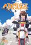 "Touring After the Apocalypse", Ausgabe 8. Zwei Charaktere auf Motorrädern, ein Flugzeug am Himmel, blaue Szenerie., Buch