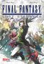 "FINAL FANTASY LOST STRANGER", dynamische Figuren in actionreicher Pose, eine Mischung aus Kampfszene und Fantasie., Buch