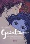 Text: "Bea Davies, Geister, Nach einem Drehbuch von Ruth Toma & Fatih Akin, vorläufiges Cover." Illustration: Gesicht mit Augen, Haare., Buch