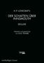Text: "H. P. Lovecrafts Der Schatten über Innsmouth Deluxe. Adaptiert und gezeichnet von Gou Tanabe."  
Schwarzer Hintergrund, weißer Text., Buch
