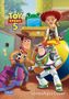 "Neue Abenteuer von... Toy Story 5" steht oben. Figuren aus "Toy Story" sind abgebildet, darunter ein Cowboy und ein Astronaut., Buch