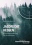 Buchcover: "Jagdrecht Hessen" von Maximilian Weinrich. Wald im Nebel mit Fadenkreuz-Overlay. Deutscher Gemeindeverlag.