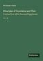 Oben: Archibald Alison. Mitte: "Principles of Population and Their Connection with Human Happiness Vol. 2". Unten: Antigonos-Logo., Buch