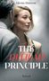 "Glenn Harrow. THE DELILAH PRINCIPLE. Novel." Ein Mann spricht zu einer Frau, die elegant nach vorne schaut., Buch