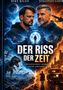 "Der Riss der Zeit", "Vergangenheit kennt keine Grenzen". Zwei Männer, Dinosaurier, alte Autos und futuristischer Hintergrund., Buch