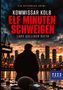 "Kommissar Kolb: Elf Minuten Schweigen" von Lars Gulliver Dieth. Ein Mann blickt auf eine Skyline bei Sonnenuntergang., Buch