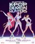 Texte: „DAS ARTWORK VON KPOP DEMON HUNTERS“, „REGIE VON MAGGIE KANG CHRIS APPELHANS“. Drei stilisierte Figuren posieren., Buch