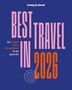 "Best in Travel 2026: Die 50 besten Ziele & Reiseerlebnisse für das ganze Jahr." Lonely Planet Logo, blauer Hintergrund., Buch