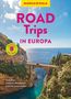 "ROAD Trips IN EUROPA. Einfach mal raus. Losfahren, Freiheit, Abenteuer, Land & Leute erleben." Ansicht auf Küstenstraße.