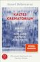 "Kaltes Krematorium: Bericht aus dem Land namens Auschwitz" von József Debreczeni. Blau-weiße Waldillustration.