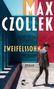 Texte: "MAX CZOLLEK", "ZWEIFELSSOHN", "ROMAN", "SPIEGEL Bestseller-Autor". Ein Mann in Schwarz geht an bunten Wänden., Buch