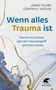 "Wenn alles Trauma ist. Warum wir präziser über den Traumabegriff sprechen müssen." Abstrakte Aquarellfarben, Klett-Cotta-Logo., Buch