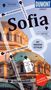 Reiseführer-Cover über Sofia mit Text für Sehenswürdigkeiten und Aktivitäten; zeigt eine Kirche mit goldener Kuppel.