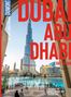 Texte: "DUBAI ABU DHABI", "ARCHITEKTUR STADT DER ZUKUNFT", "RAS AL KHAIMAH ABENTEUER UND OUTDOOR-ERLEBNISSE", "RESTAURANTS SCHLEMMEN MIT AUSBLICK". Logo oben links, Bild zeigt moderne Skyline mit Turm und Wasser.
