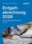 Entgeltabrechnung 2026: Alle wichtigen Fälle. Cover: Person mit Dokumenten, blaues Design.