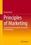 Manfred Bruhn, "Principles of Marketing", Einführung für Studenten. Gestaltung mit roten und gelben Farbverläufen. Logo von Springer., Buch