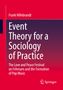 „Event Theory for a Sociology of Practice“ von Frank Hillebrandt in weißer Schrift auf einem roten und violetten Hintergrund.