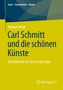 Text: "Staat – Souveränität – Nation", "Rüdiger Voigt", "Carl Schmitt und die schönen Künste", "Der Einbruch der Zeit in das Spiel", "Springer VS". Gelber Hintergrund, modernes Design., Buch