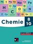 Periodensystem-Elemente und Symbole. Text: "Chemie 8/10", "HYBRIDES SCHULBUCH", "Gymnasium G9 Baden-Württemberg"., Buch
