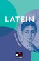 Text: "LATEIN Vokabelheft". Logo unten. Illustration einer antiken Büste rechts in Blau. Hintergründe in Grüntönen., Buch