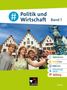 „Politik und Wirtschaft Band 1“. Skyline einer Stadt, darunter Symbole für „InfoCodes“, „UpdateCodes“, „AudioCodes“., Buch