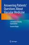 "Answering Patients’ Questions About Vascular Medicine. 170 Patient-Friendly Explanations. Susanne Regus." Enthält bunte geometrische Muster und ein Logo unten., Buch