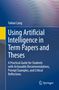 „Using Artificial Intelligence in Term Papers and Theses“ von Fabian Lang. Blauer Hintergrund mit wellenförmigem Muster., Buch