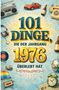 "101 Dinge, die der Jahrgang 1976 überlebt hat" steht in der Mitte. Unten links Vinyl, Kassette und Regenbogenfahne., Buch