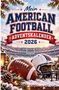 Text: „Mein American Football Adventskalender 2026.“  
Ein Stadion im Hintergrund, Football und Helm im Schnee mit Tannen., Buch