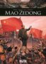 Titel: "Mao Zedong", Autoren: Morvan, Voulysé, Ortiz, Domenach. Illustration von Mao vor jubelnder Menge mit roten Fahnen., Buch