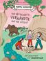 Ein Mammut, drei Kinder bei der Ausgrabung von Knochen am Fluss, mit Bäumen und Höhle. Titel: "Der rätselhafte Verwandte".