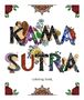 „KAMA SUTRA“ und „coloring book“ in Ornamentbuchstaben mit floralen und figürlichen Designs., Buch