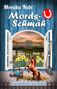 „Monika Nebl - Mords-Schmäh“, „Regionalkrimi mit Humor“. Illustration zeigt Fenster mit Gartenblick, Ponyfigur, Rollator., Buch