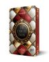 Bucheinband mit texturiertem Muster, goldenen Verzierungen und dem Text: "DON BOTH, THE UNHOLY BOOK, OF OUR STORY, Black Edition"., Buch
