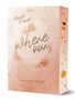 Text: "Marcel Freund", "where our Hearts begin", "DELIAH & HENRY". Orange-beige Buch mit Blätter- und Kürbismuster.