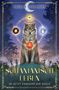 "DALILA & LORD RAVEN", "SCHAMANISCH LEBEN", "IM JETZT ERWACHT DIE SEELE". Wolf mit symbolischen Kreisen und Mond., Buch