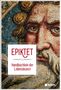 „Epiktet: Handbüchlein der Lebenskunst“ steht in roter Schrift auf weißem Hintergrund. Mosaik eines bärtigen Gesichts., Buch