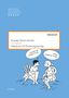 Ein Buchcover in hellblau mit orange-weißer Box. Zwei Menschen in schwarz-weißer Zeichnung unterhalten sich., Buch