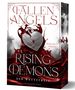 "Fallen Angels: Rising Demons - Der Wettstreit" von Katharina V. Haderer. Ein Schloss in blutroter Flüssigkeit.