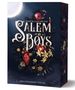 "Martin Gancarczyk: Salem Boys. Drachenmond Verlag." Eine fantasievolle Illustration mit Herz, Apfel und goldenen Blumen., Buch