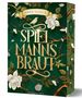 "Spielleute", Autor: Anne Danck. Blüten, Blätter und ein Vogel verzieren das Cover in goldenen und grünen Tönen., Buch