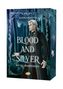 "BLOOD AND SILVER: RUF DES SILBERWALDES" von Nadine Hofstetter. Illustration: Mann im Wald, elegante Kleidung., Buch