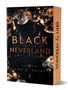 „BLACK NEVERLAND: Das Ende in uns“ und „Schicksal & Liebe“. Dunkler Hintergrund, umrahmt von Blumen.