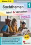 "Klasse 7-10", "Sac. lesen & verstehen", "ab B1". Drei Personen am Tisch, lächeln und schauen auf ein Tablet., Buch