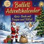 „Ballett Adventskalender: Quiz-Buch mit Fragen und Rätsel.“ Weihnachtsszene mit Engel und Santa., Buch