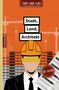 „Stadt, Land, Architekt“; „105 Seiten“. Ein Architekt im Anzug mit Bauhelm. Hintergrund: Baustelle mit Kränen., Buch