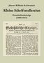Titel: Johann Wilhelm Reichenbach Kleine Schriftstellereien. Darunter: Zeitschriftenbeiträge (1800-1815). Zeitungsausschnitt darunter., Buch