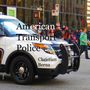 "American Transport Police, Christian Berna." Eine Polizeiauto-Front in einer Stadt-Szene mit Menschen und Straßenschildern., Buch