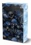 "Season of Frozen Hearts", eine Spendenanthologie. Dunkle Blumen, Totenköpfe und eisige Details in Blau und Schwarz., Buch
